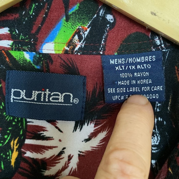 PURITAN Hawaiian Shirt 100% Rayon Size XLT/1X - Picture 2 of 11